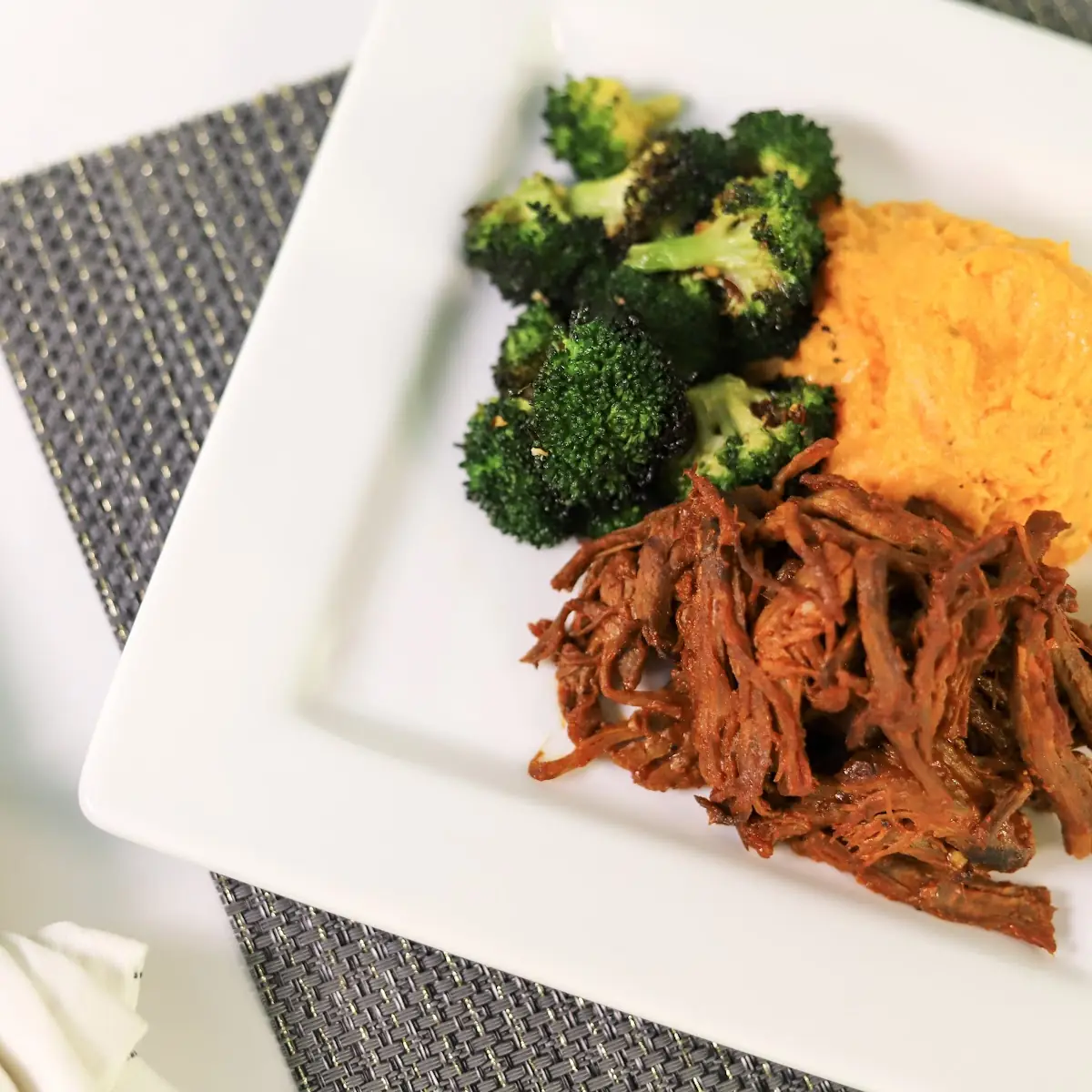 BBQ Beef Brisket & Mashed Sweet Potatoes