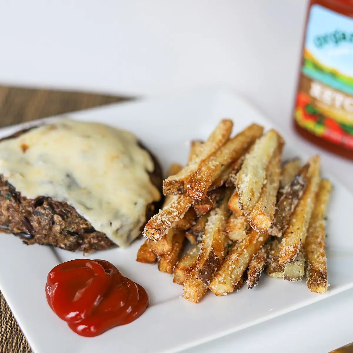Wild Rice Burger & Parmesan Fries