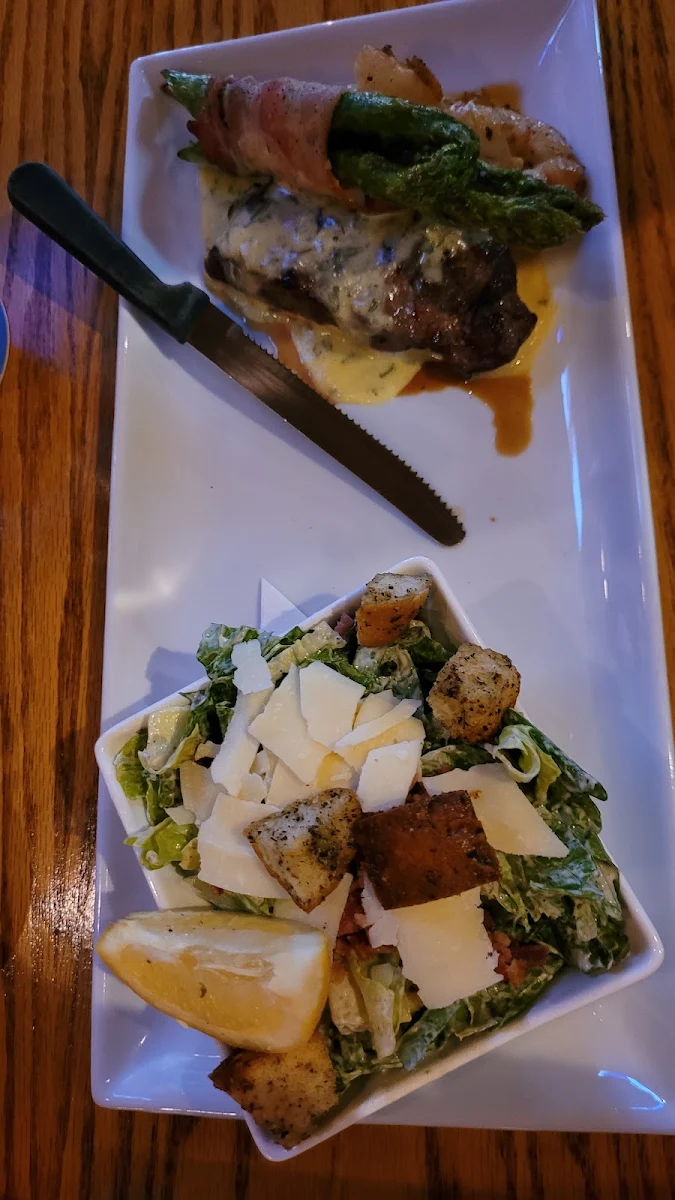 Steak Oscar and Caesar Salad, The Monkey Tree Pub