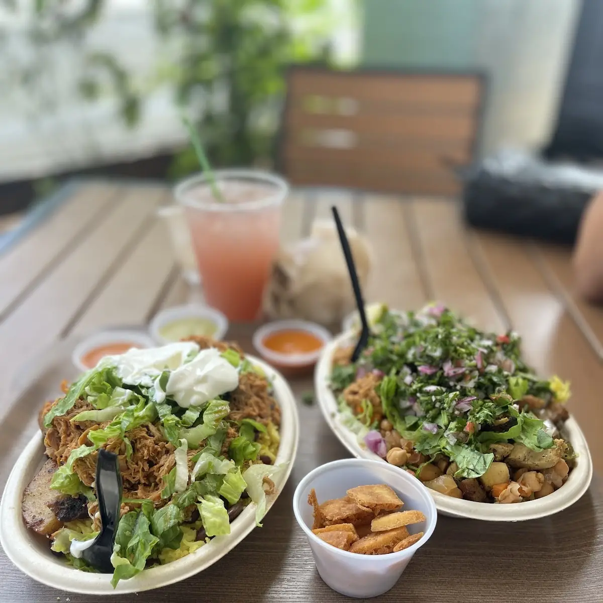 Chicken Tinga Bowl & Watermelon Mint Tea