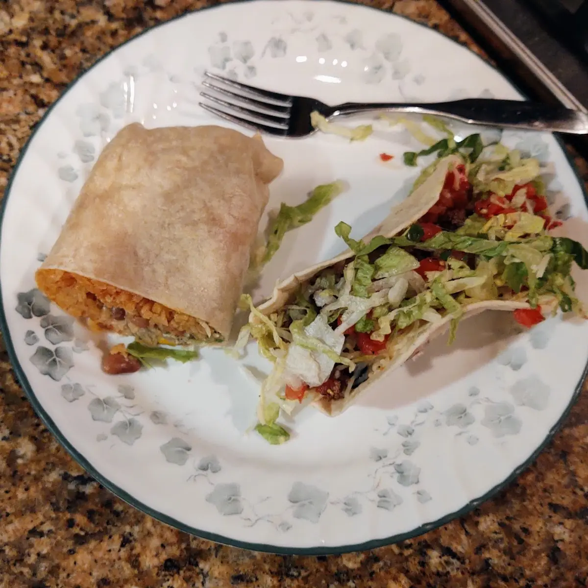 Pulled Pork Burrito & Beef Taco