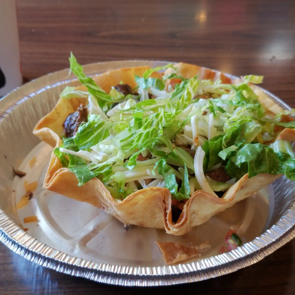 Taco Salad with a Tortilla Shell