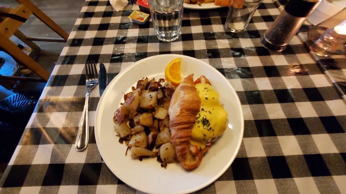 Lobster Benny on a Croissant, Claudine's Eatery