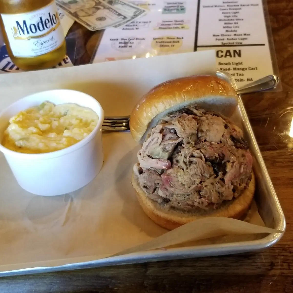 Pulled Pork Sandwich with a Side of Jalapeno Grits for 11