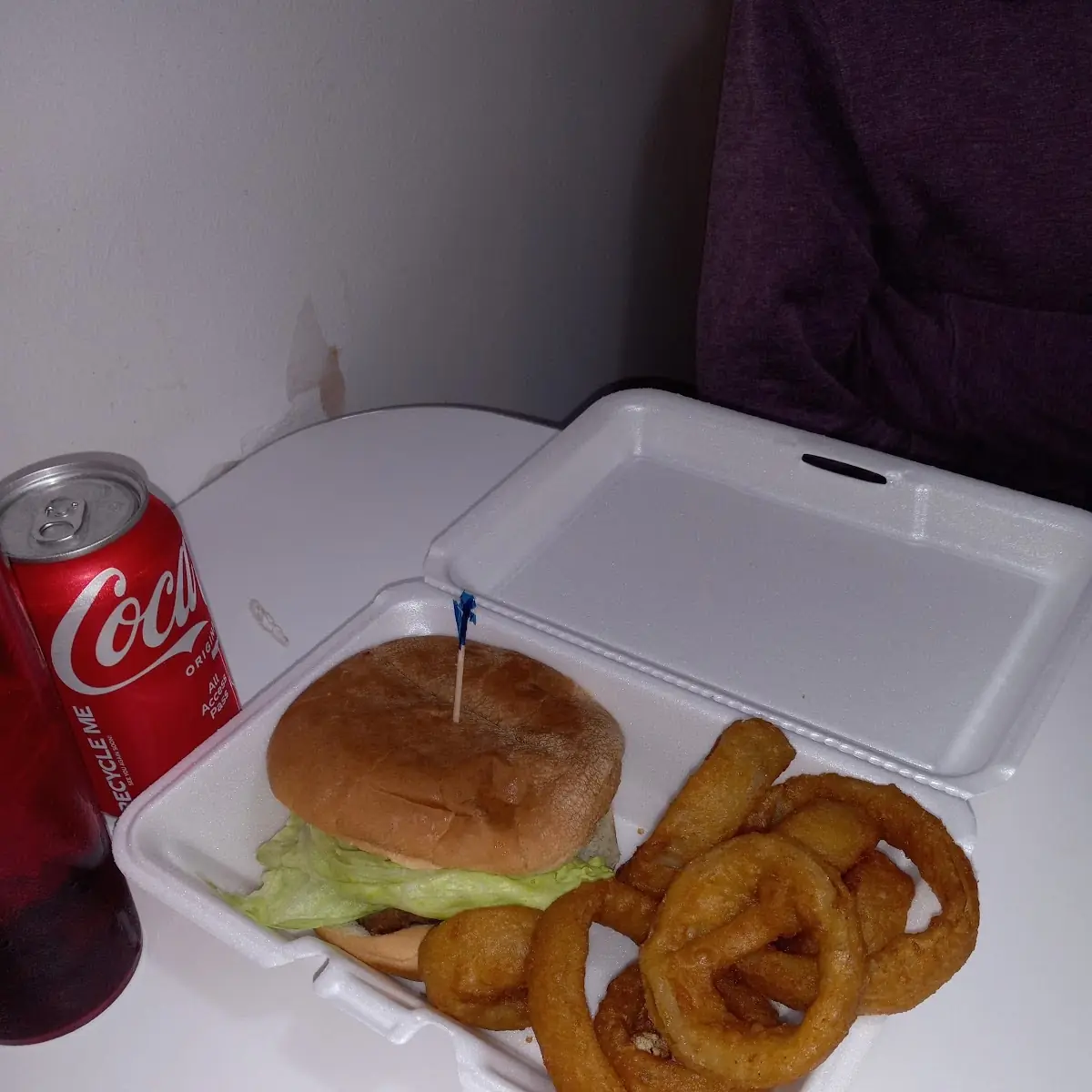 Double Cheeseburger and Onion Rings