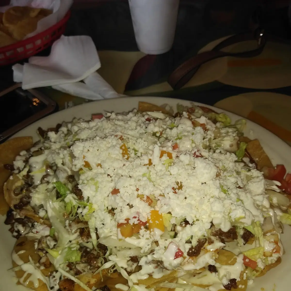 Nachos Supreme with Shrimp and Chicken