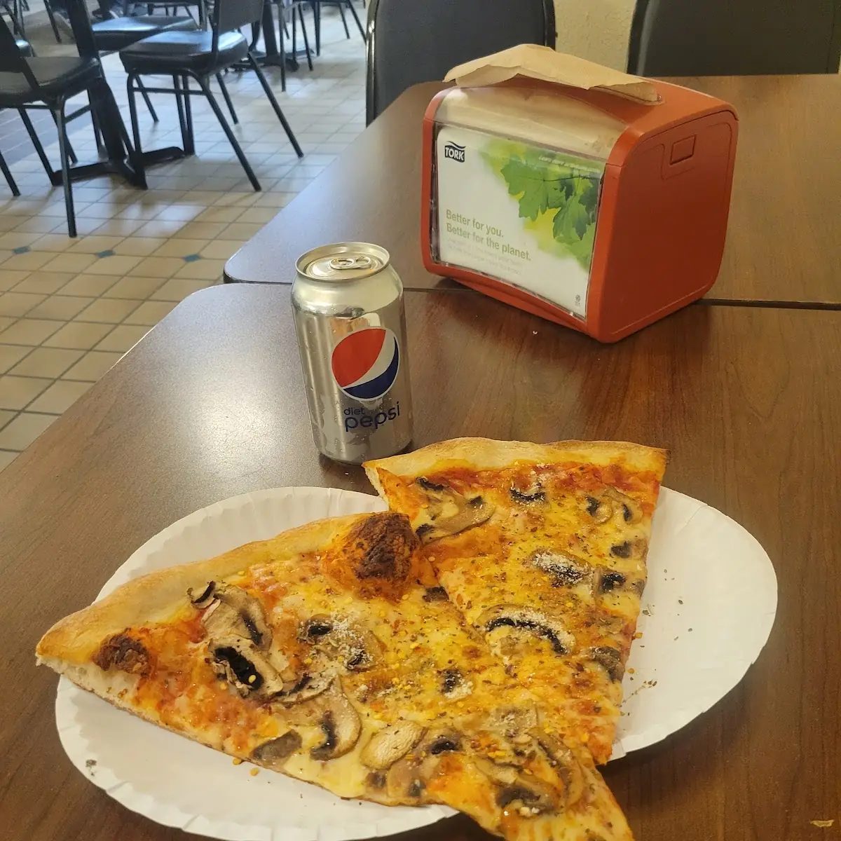 Mushroom Pizza by the Slice