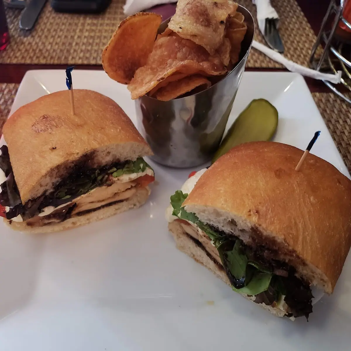 Balsamic Chicken Mozzarella and Red Pepper Sandwich
