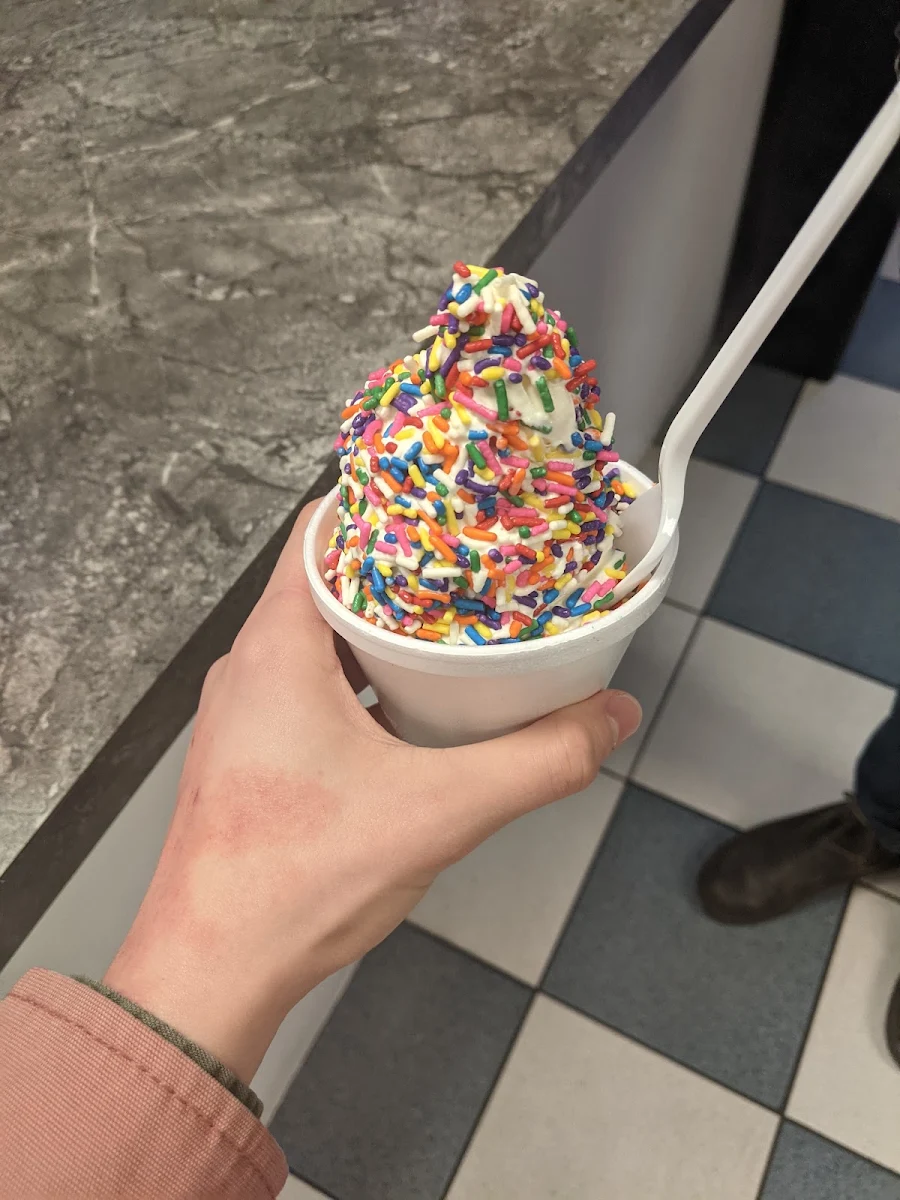 Kiddie Vanilla Soft Serve with Rainbow Sprinkles