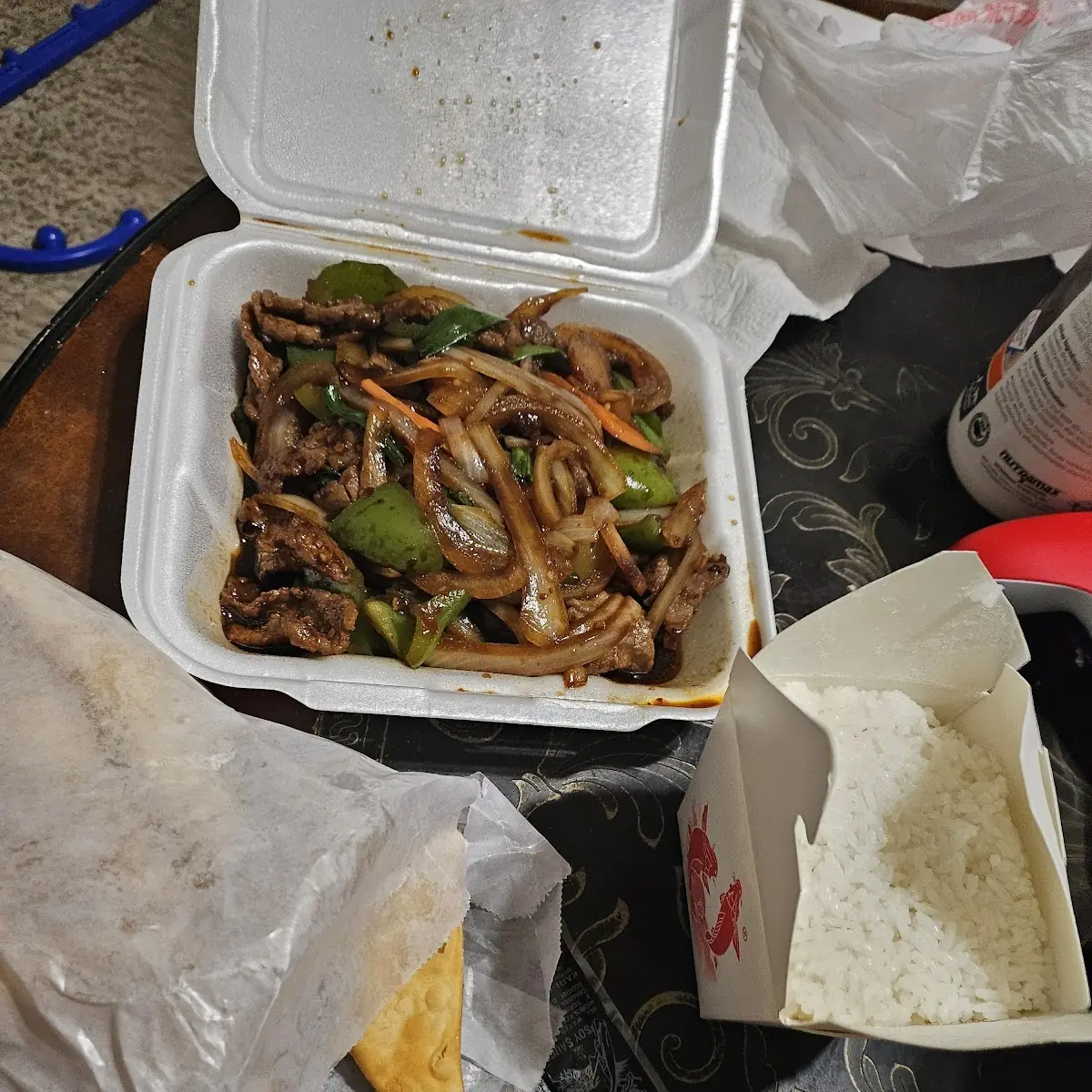 Mongolian Beef and Crab Rangoons