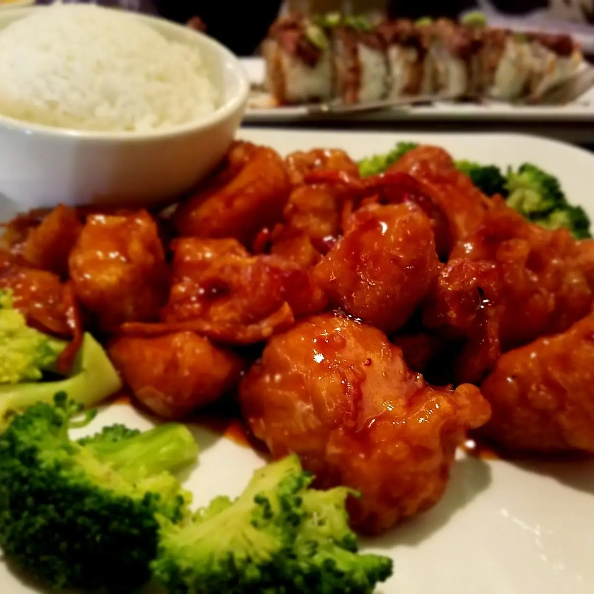 Orange Chicken with Steamed Rice