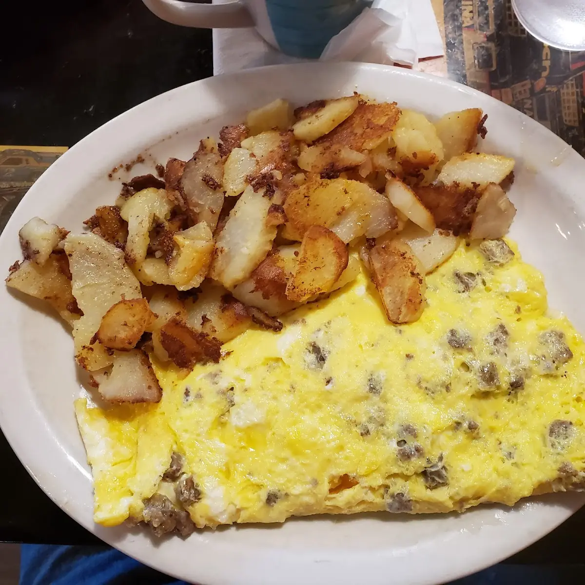 Sausage and Cheese Omelette
