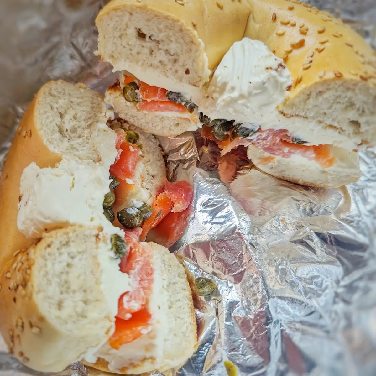 Lox and Capers Bagel with Cream Cheese