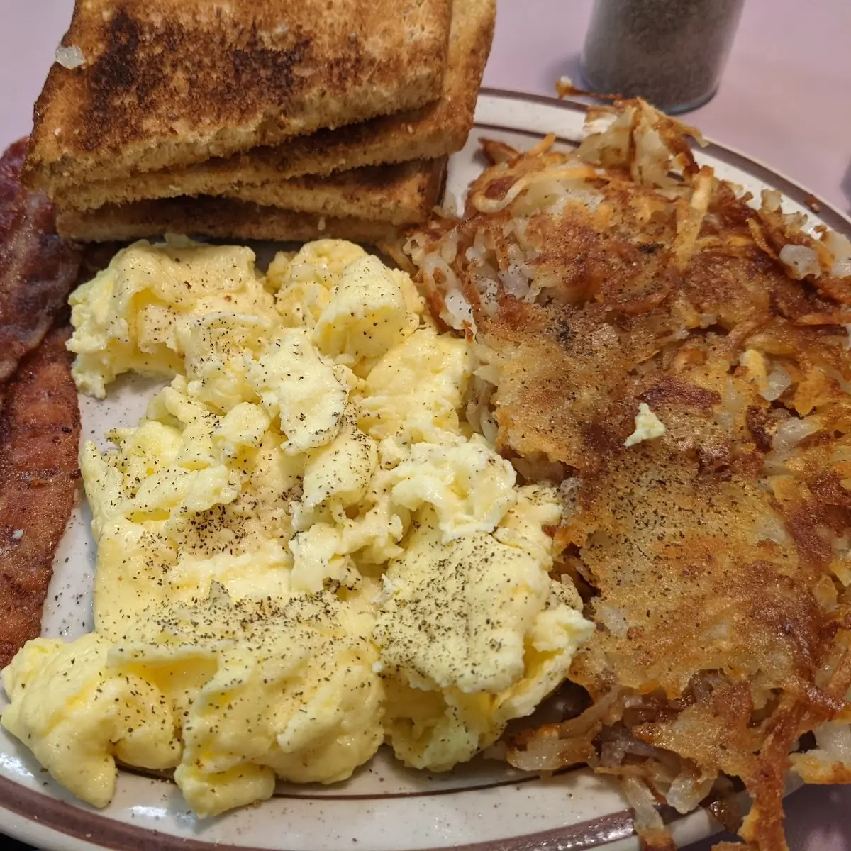Bacon Eggs Hashbrowns Toast