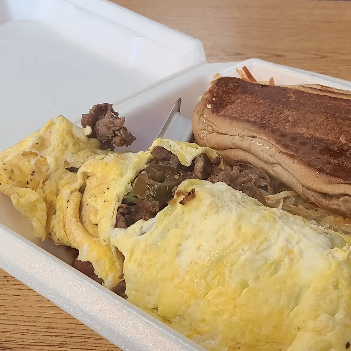 Omelette Steak Sandwich