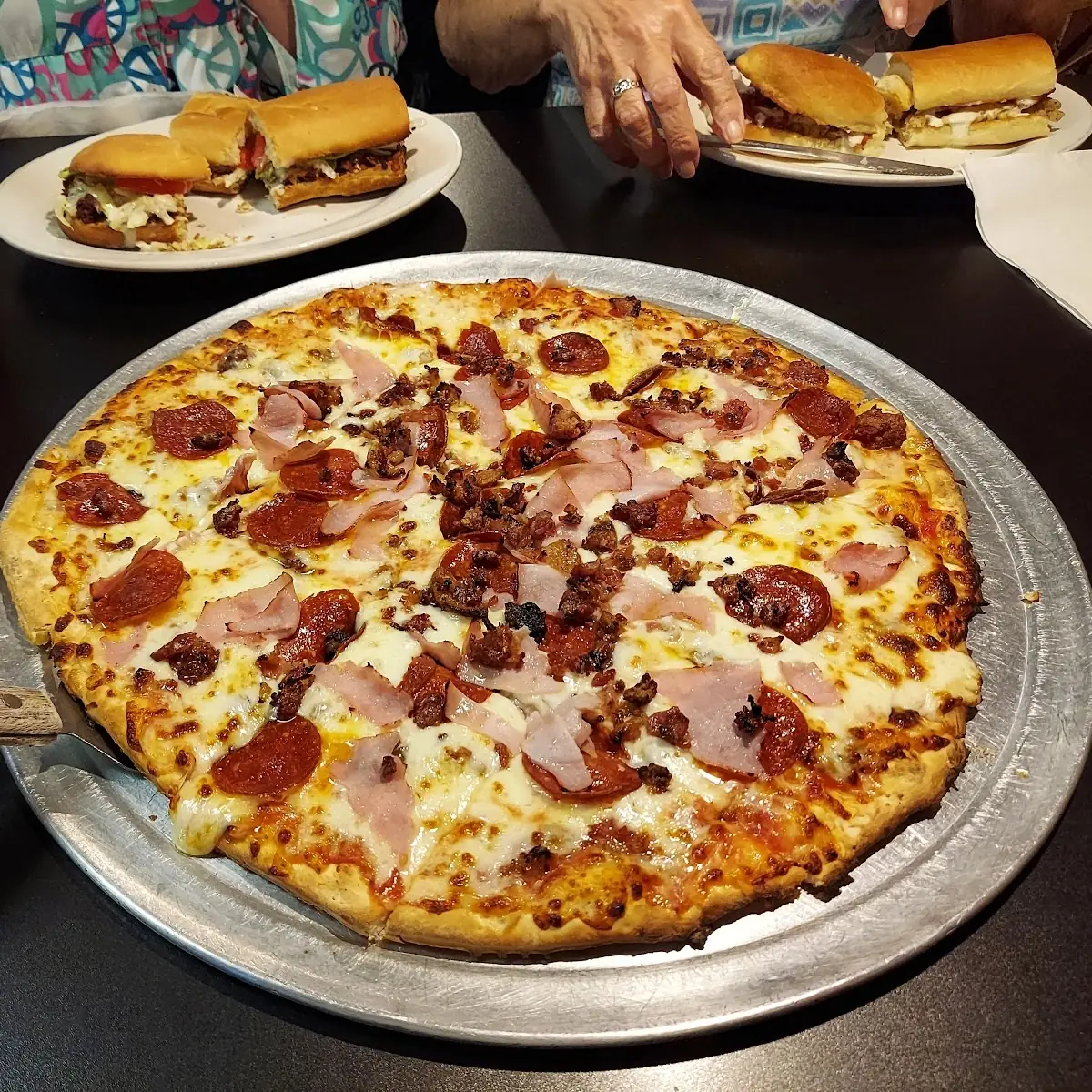 Mega Meat Pizza Sausage Pepperoni Ham Bacon and Ground Beef