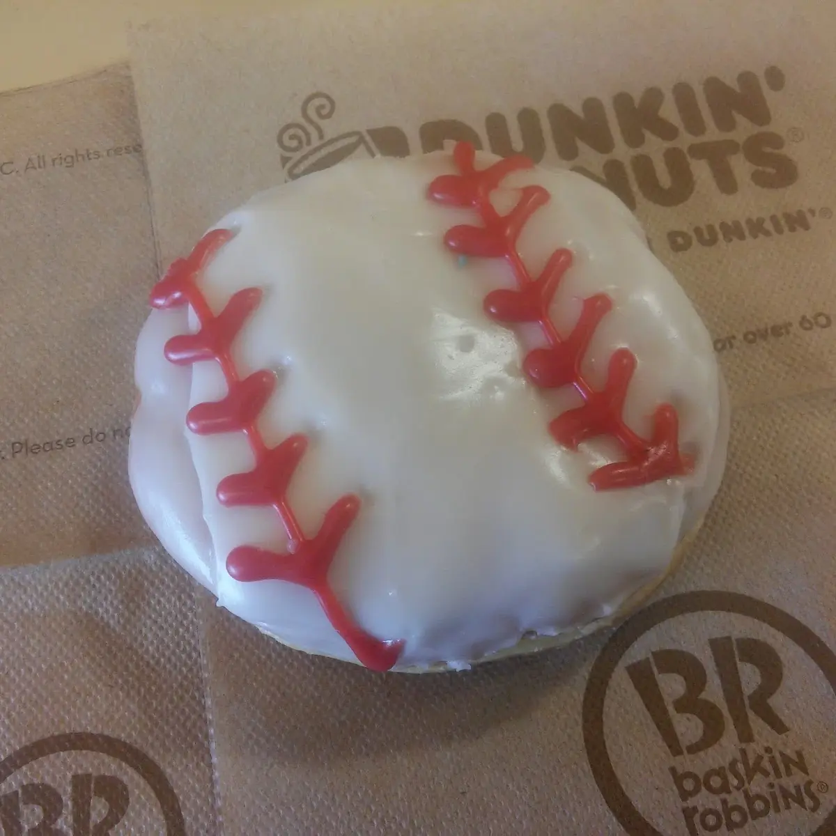 Baseball Theme Frosted Donut