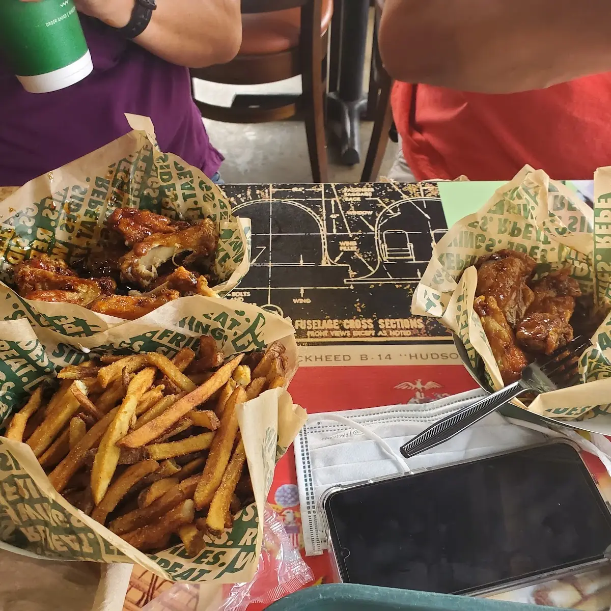 Medium Spicy Korean BBQ Wings with Fries