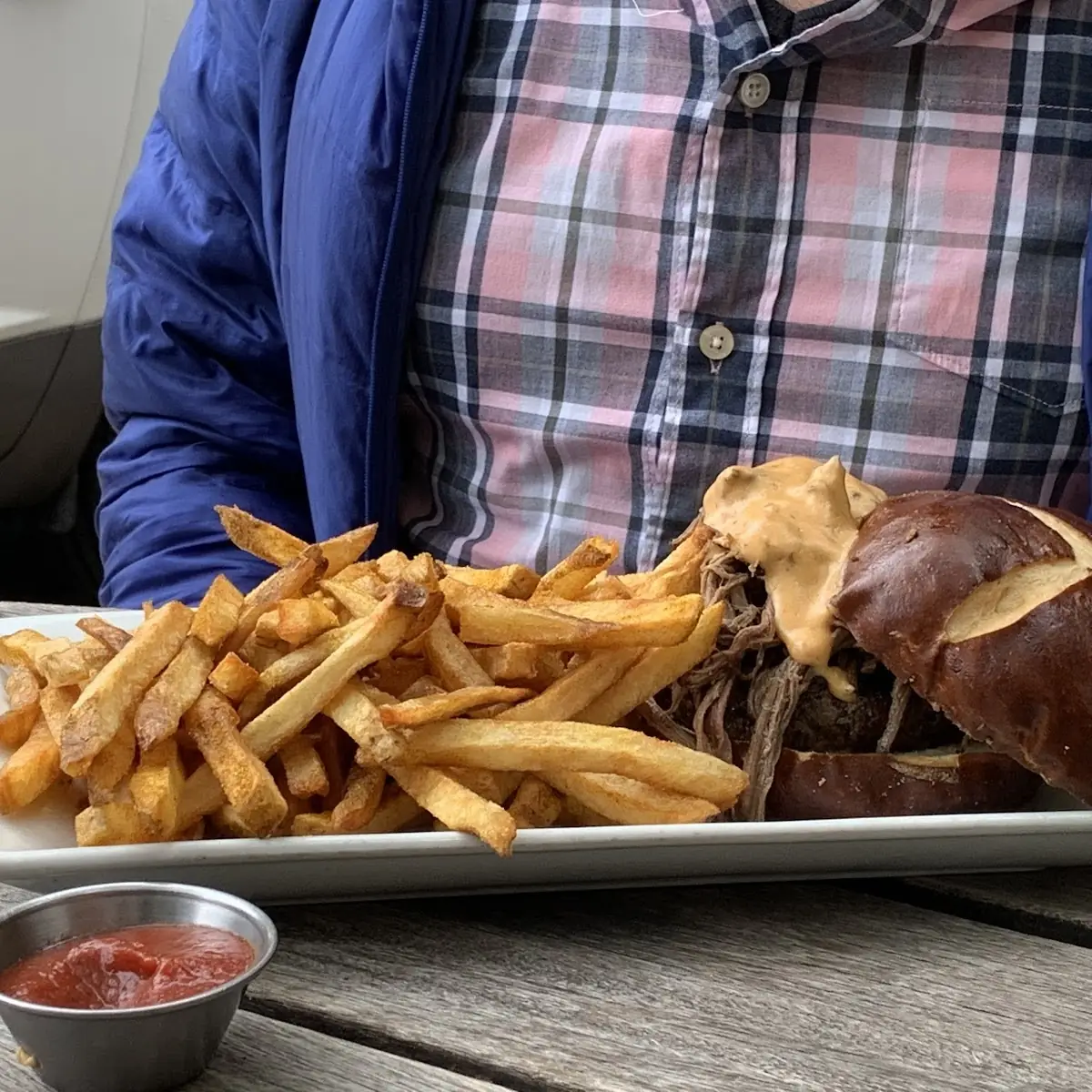 Brisket Sandwich with Curry Fries
