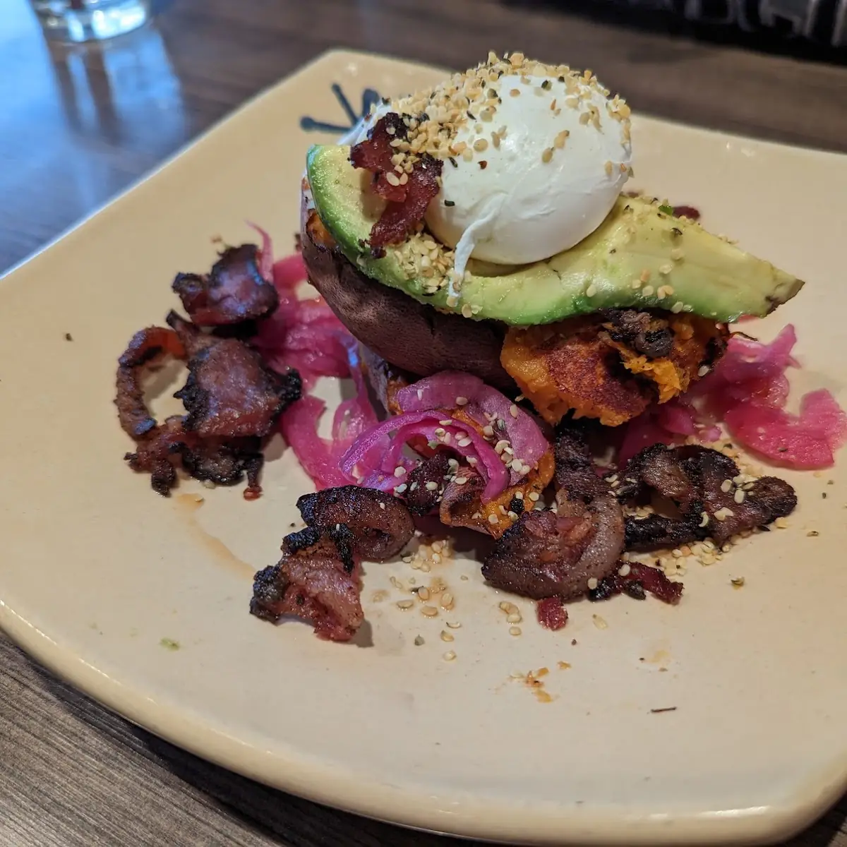 Sweet Potato Bacon Smash Up