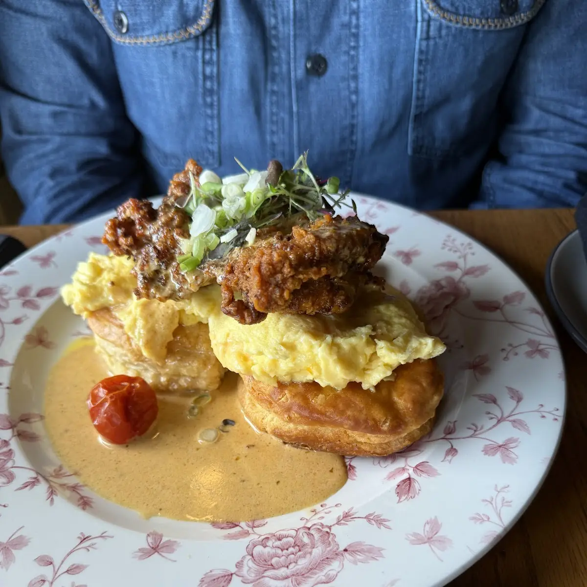 Fried Chicken Biscuit with Eggs