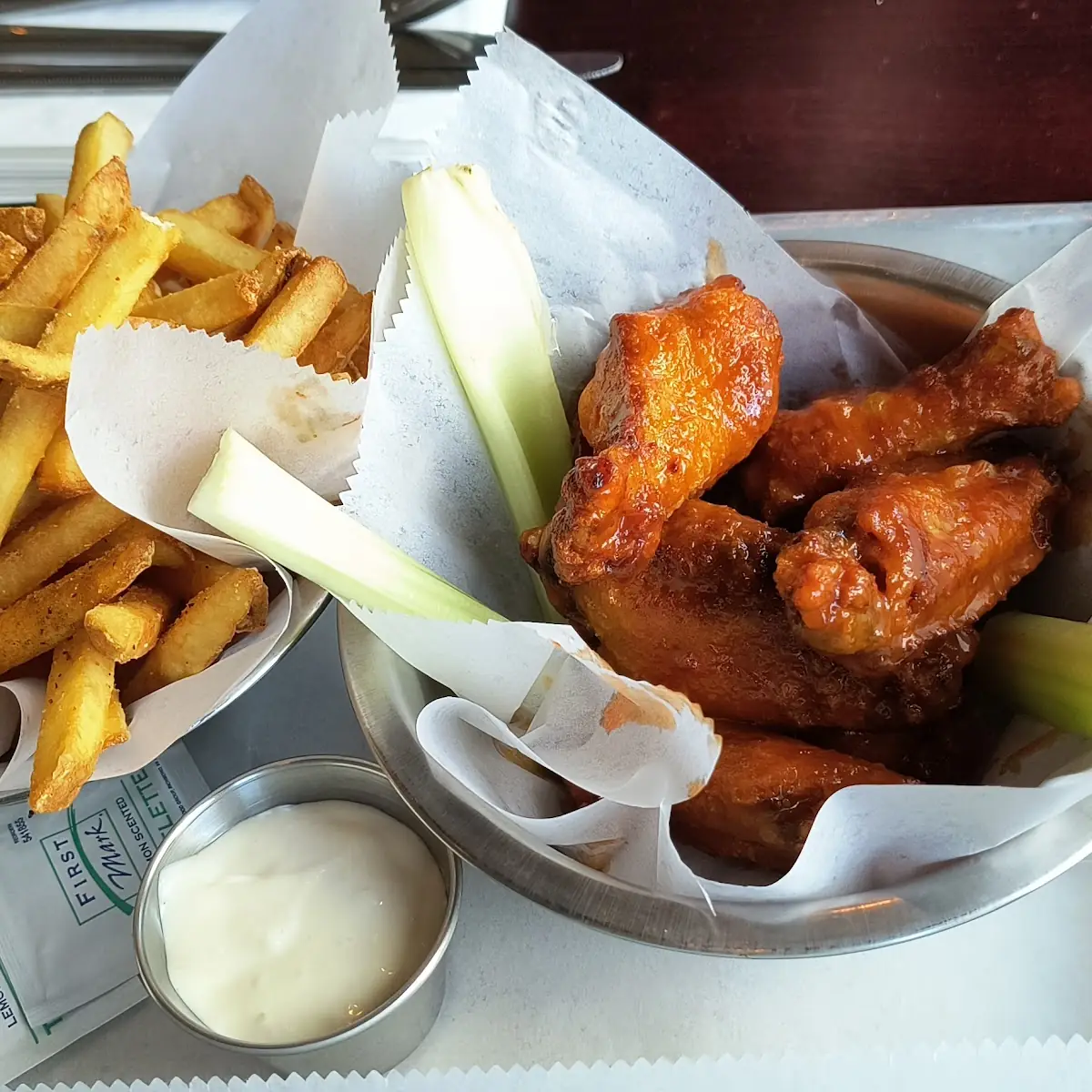 Buffalo Chicken Wings with Fries