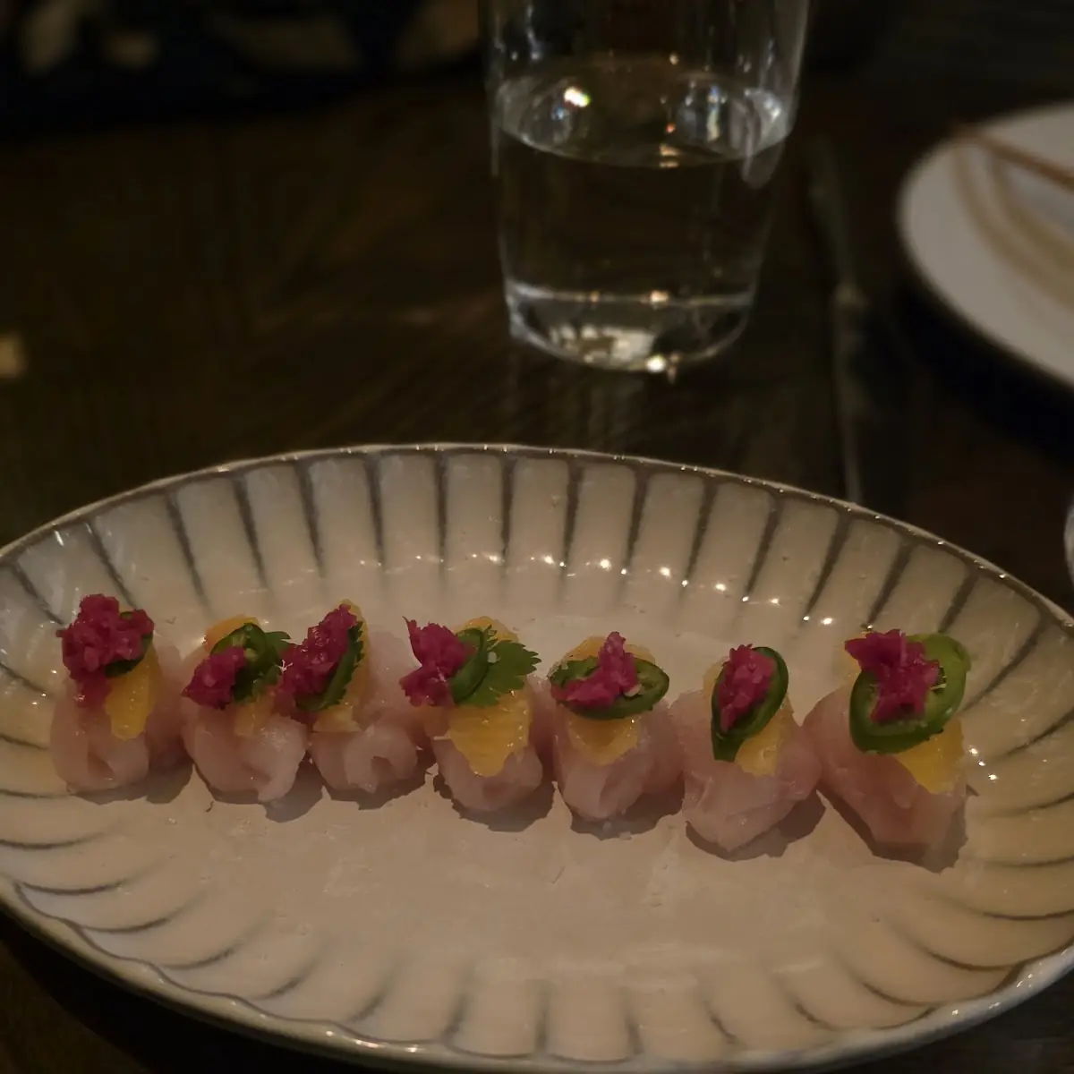 Pyro Yellowtail Sashimi