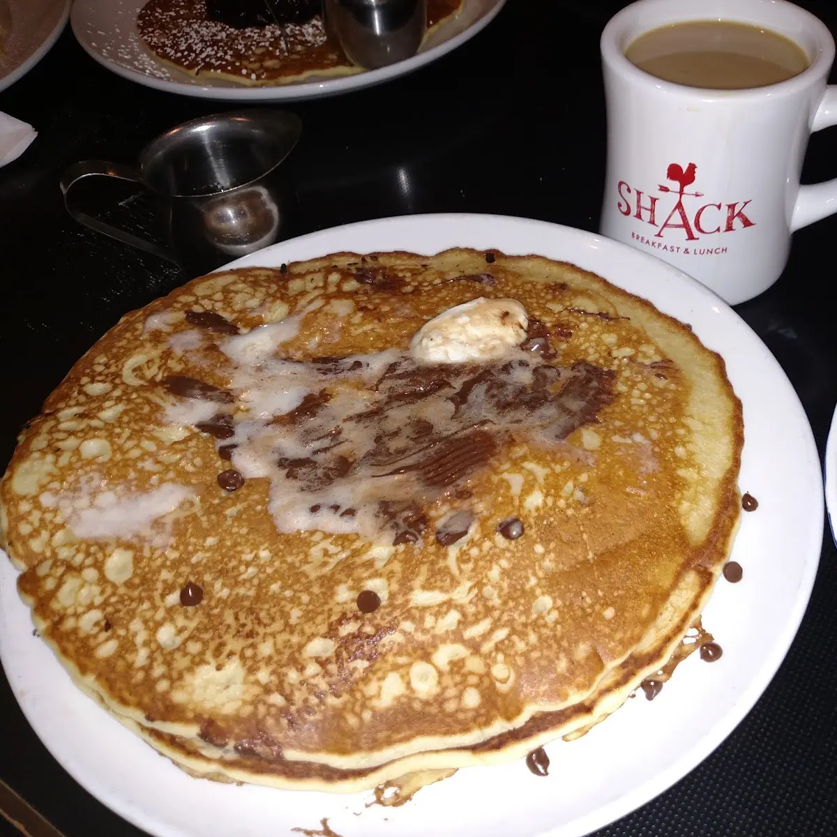 Chocolate Chip Pancakes with Bacon