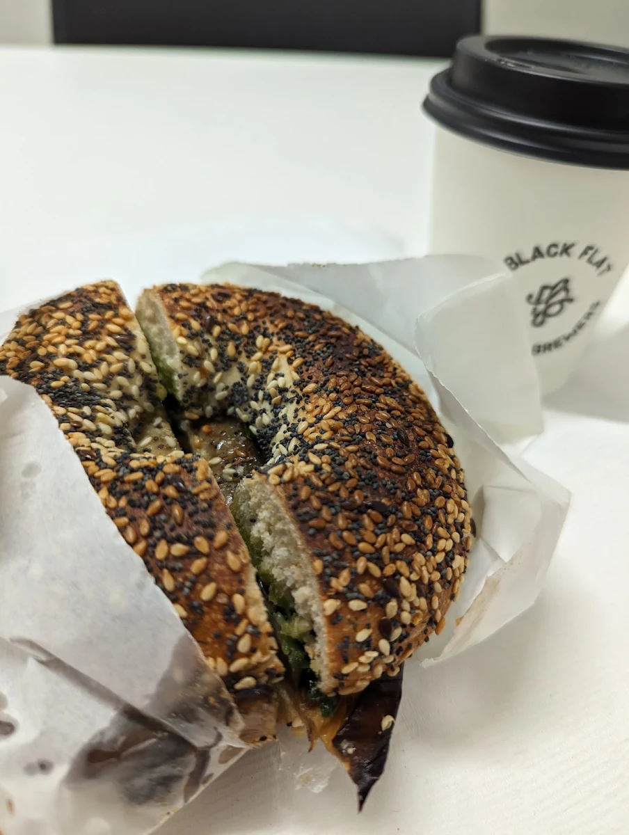 Eggplant Bagel, Black Flat Coffee Brewers