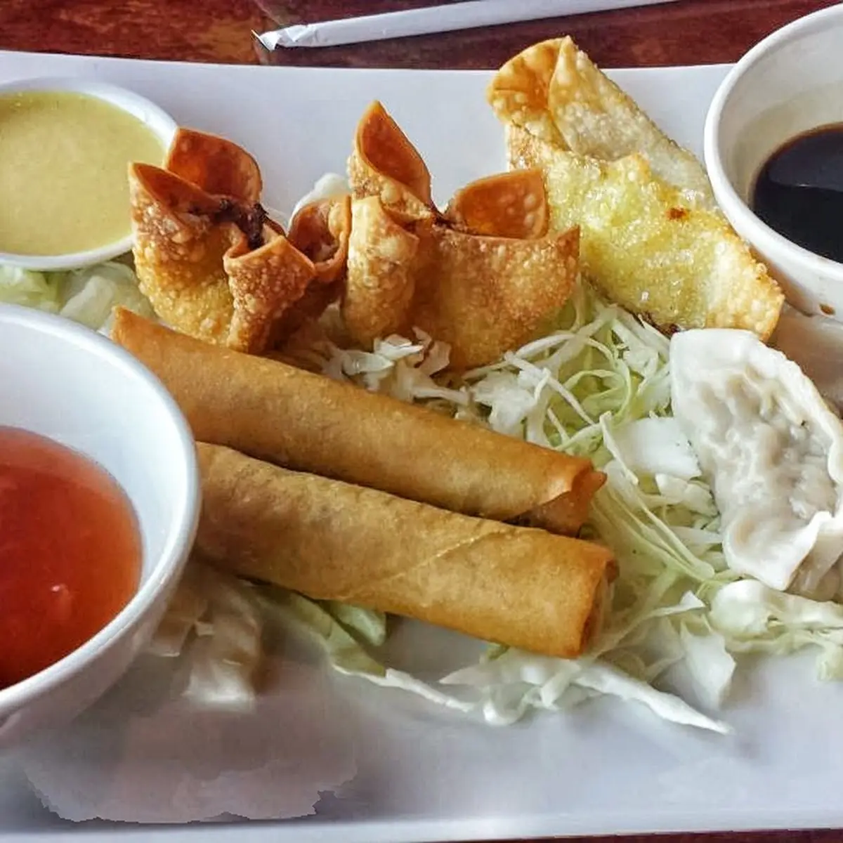 Veggie Spring Rolls and Crab Rangoon
