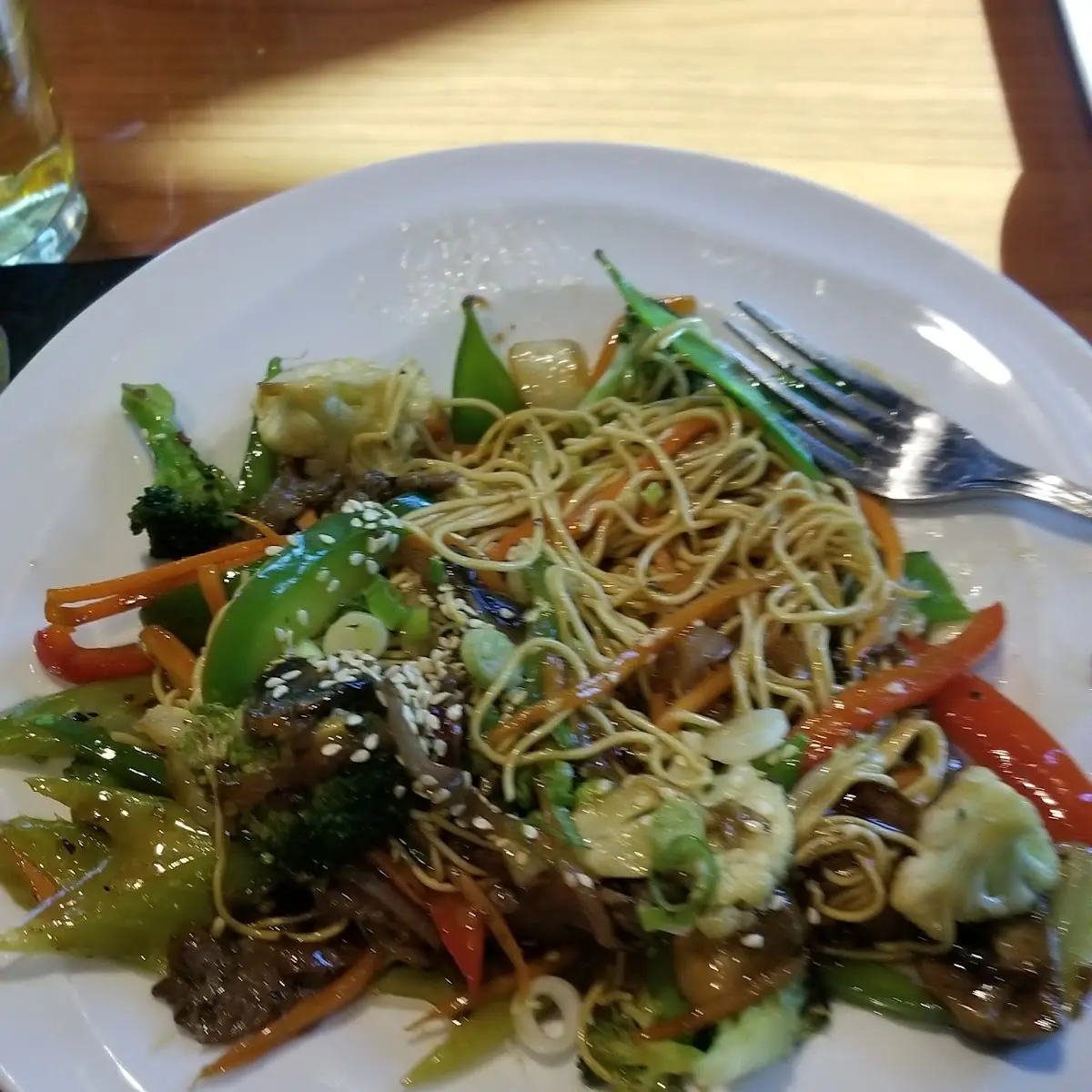 Stry Fried Beef & Noodles Vegetable, Valley View Restaurant