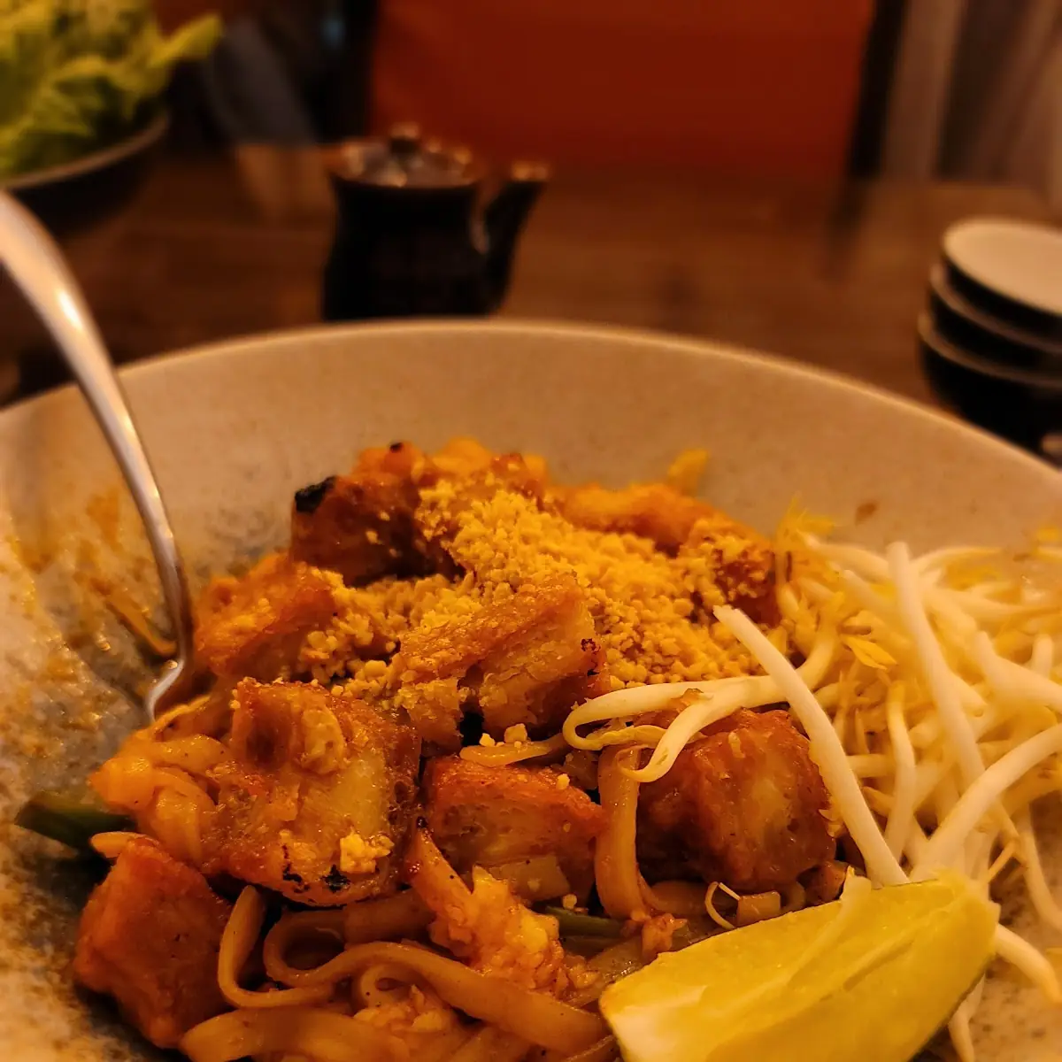 Spicy Crispy Pork Belly Pad Thai