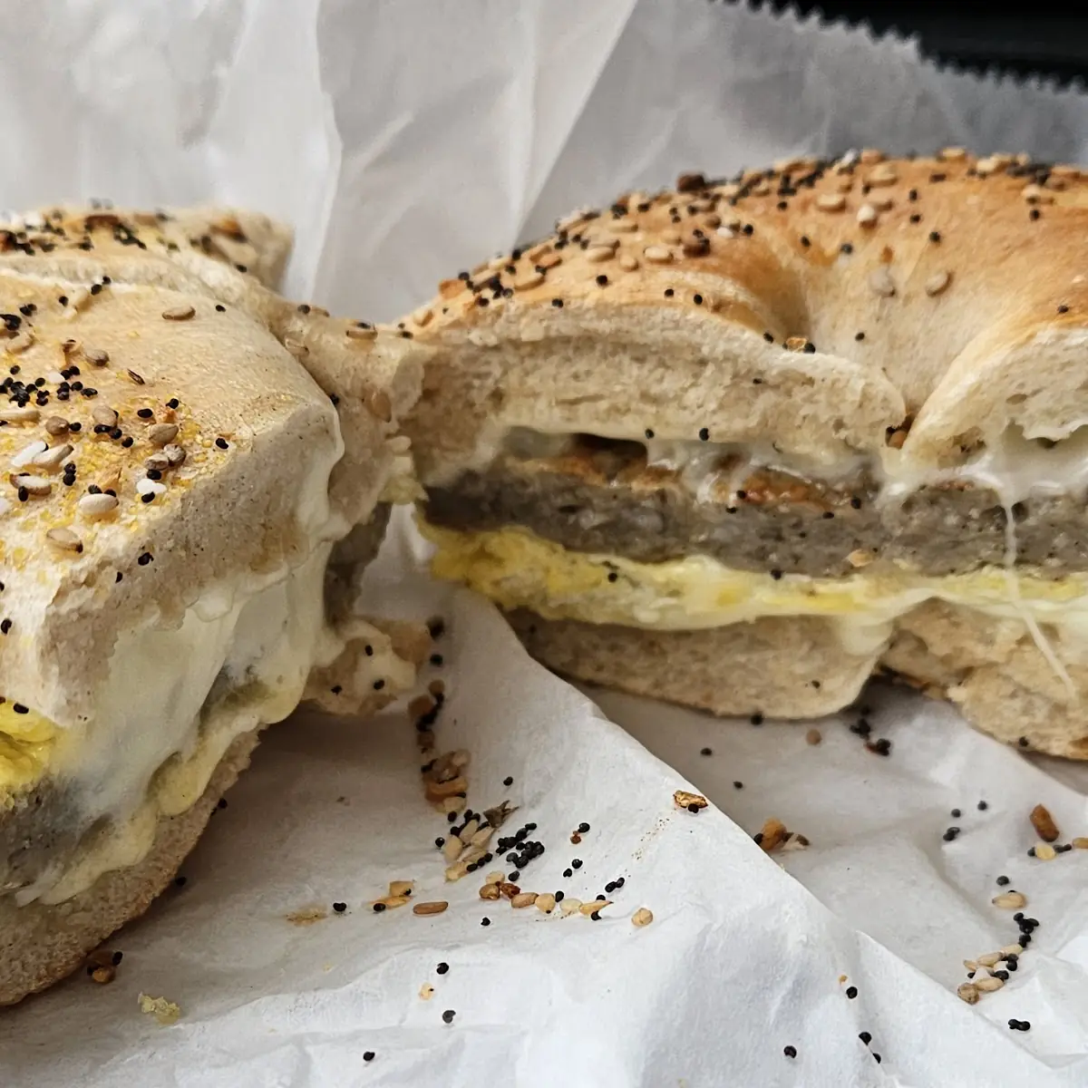 Everything Bagel with Breakfast Sandwich