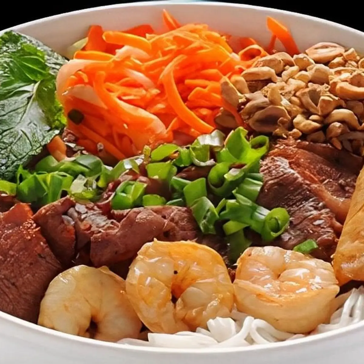 Shrimp BBQ Pork and Egg Roll with Vermicelli