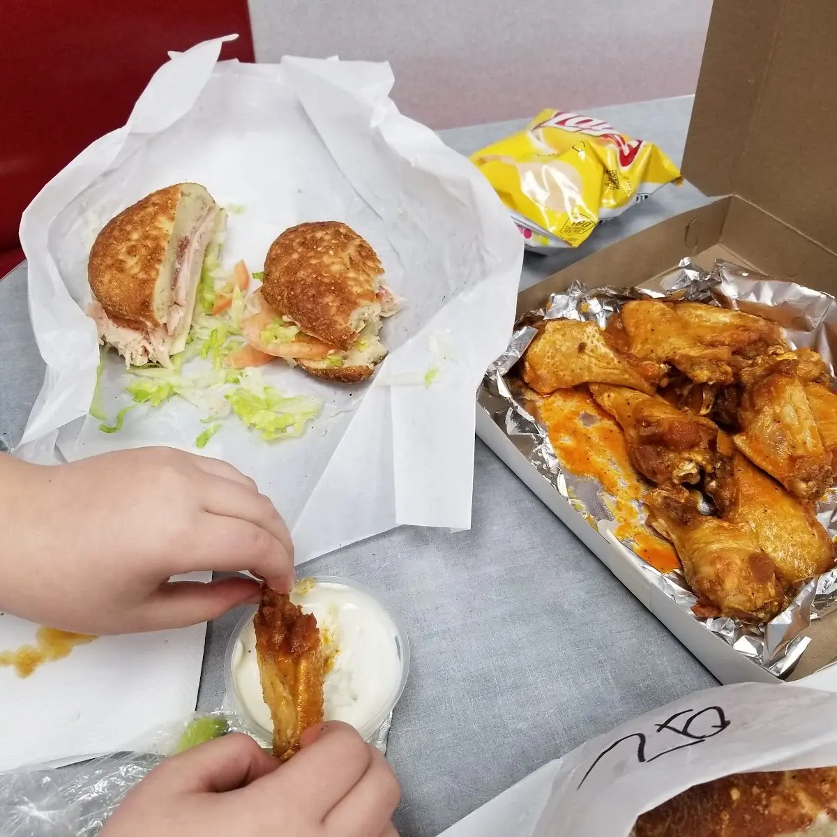 Grandwich and Chicken Wings