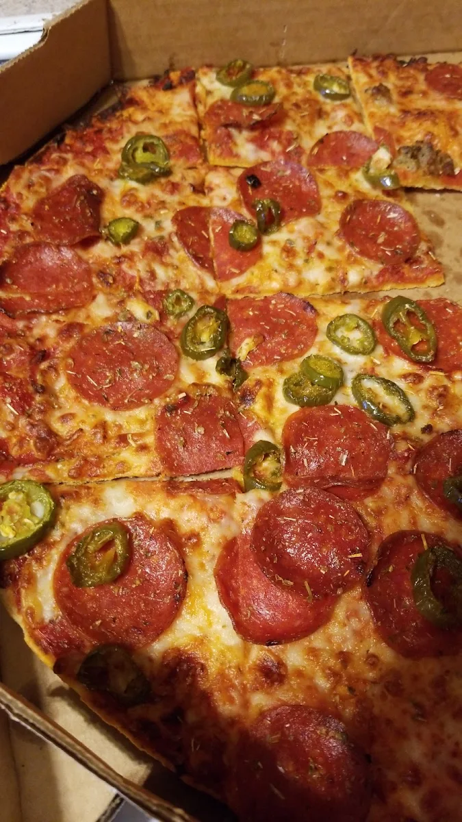 Pepperoni and Jalapeno Thin Crust Pizza