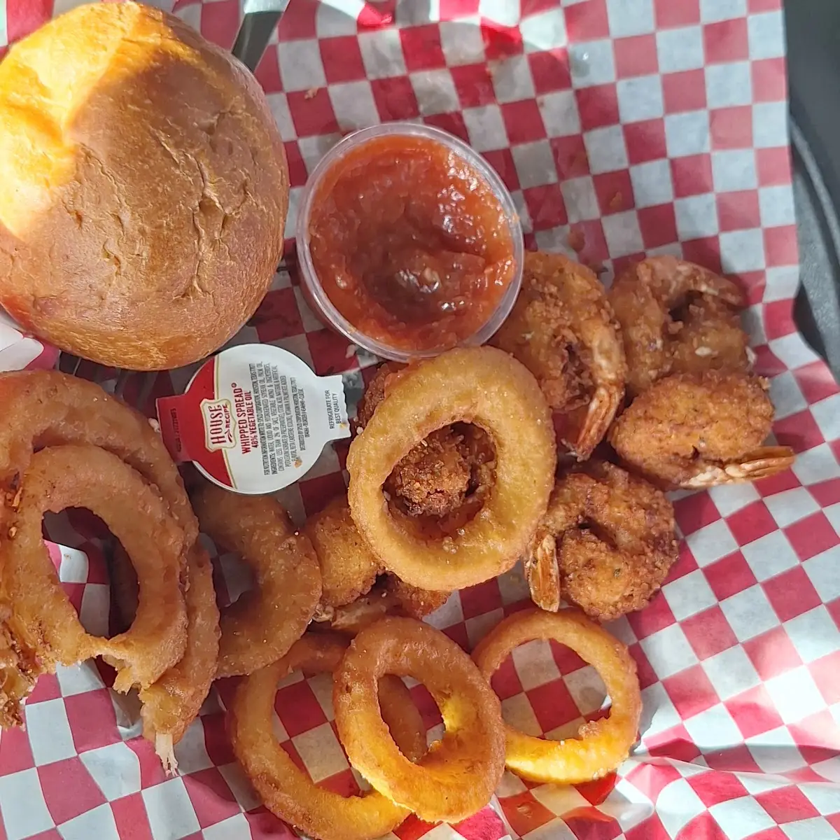 Shrimp Basket with Onion Rings