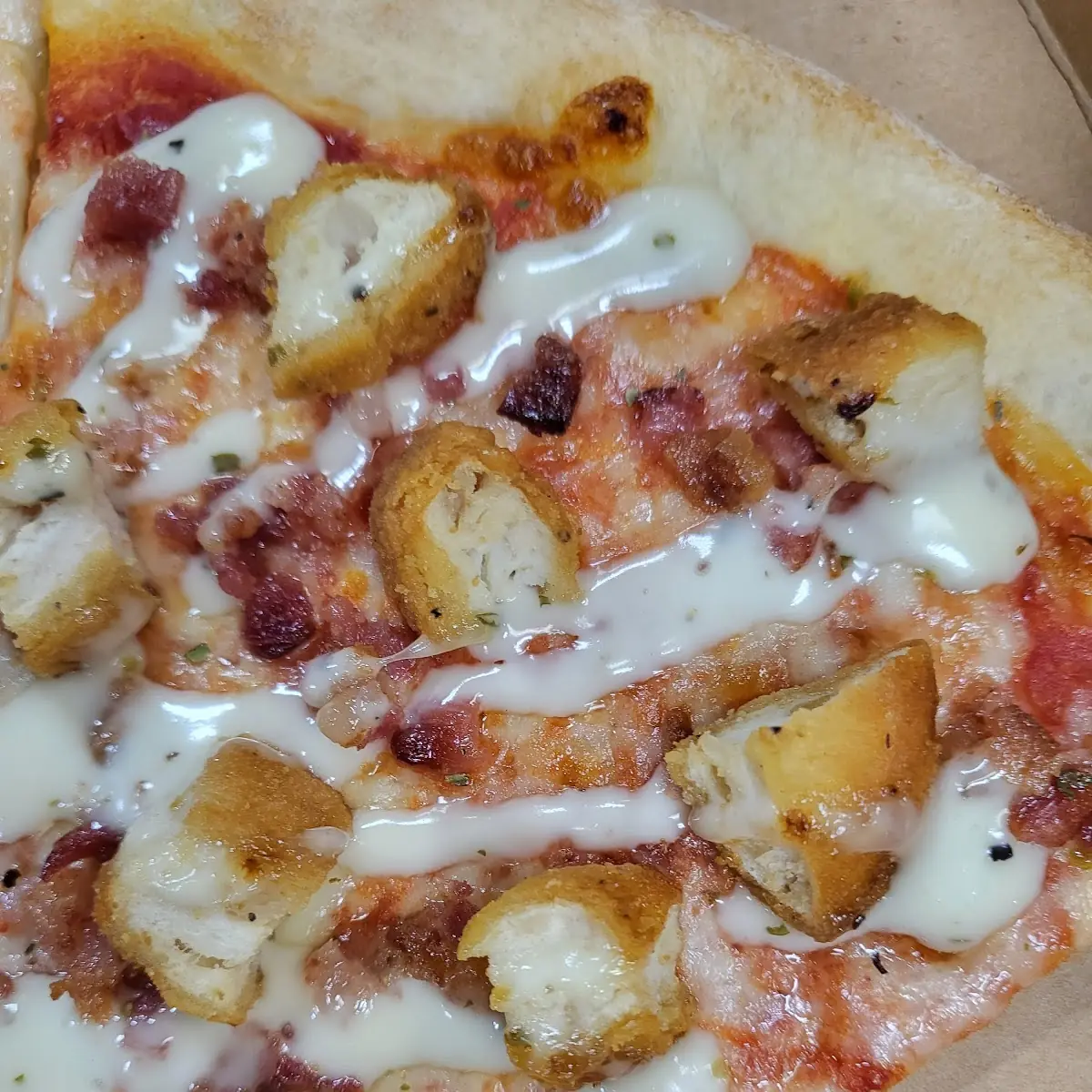 Neapolitan Bacon Pizza Slice