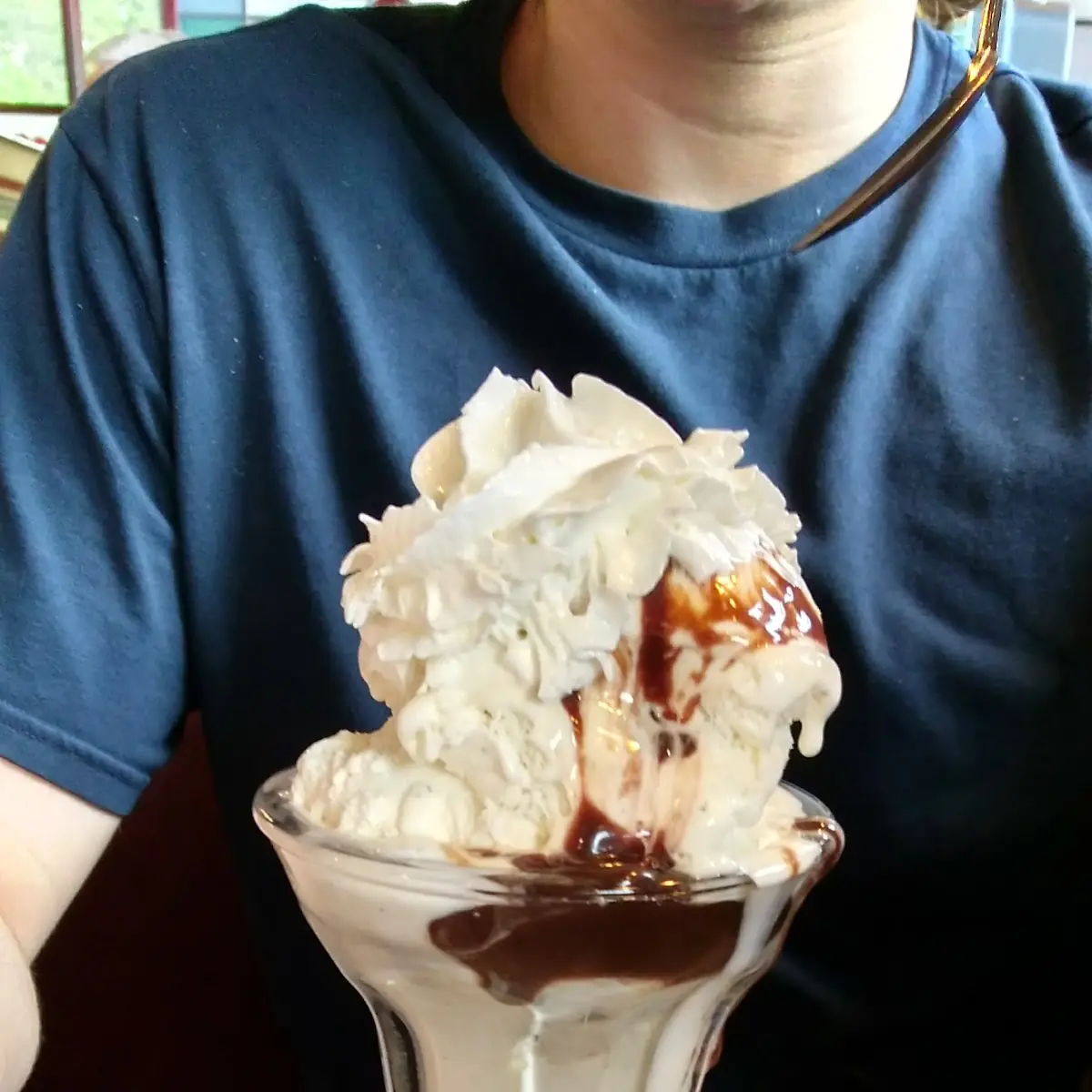 Pineapple and Hot Fudge Sundae