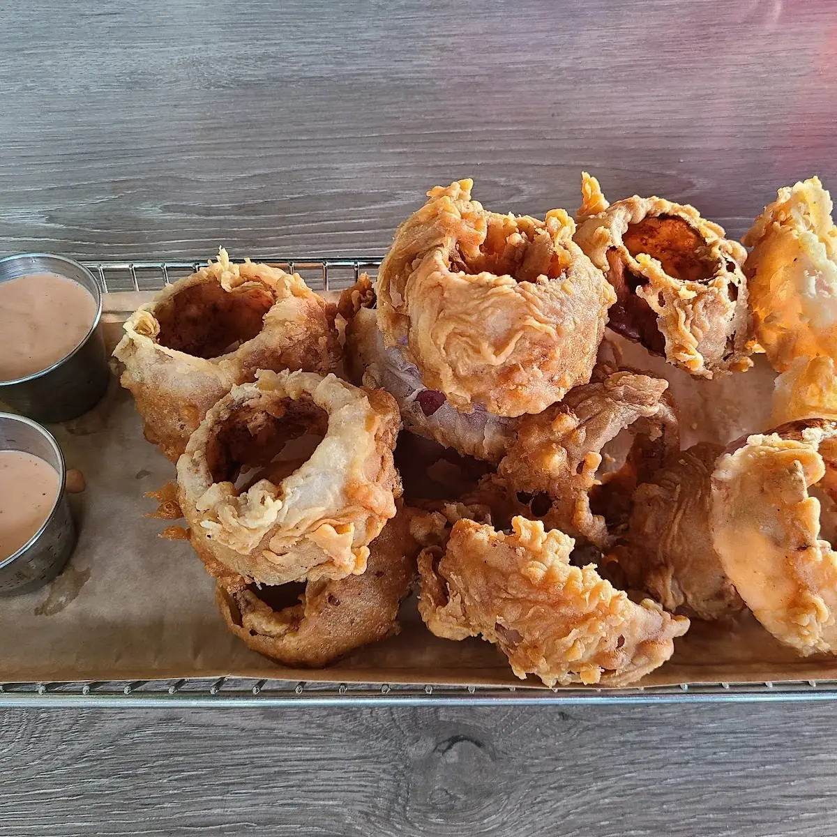 Fried Red Onion Rings Angus Chili