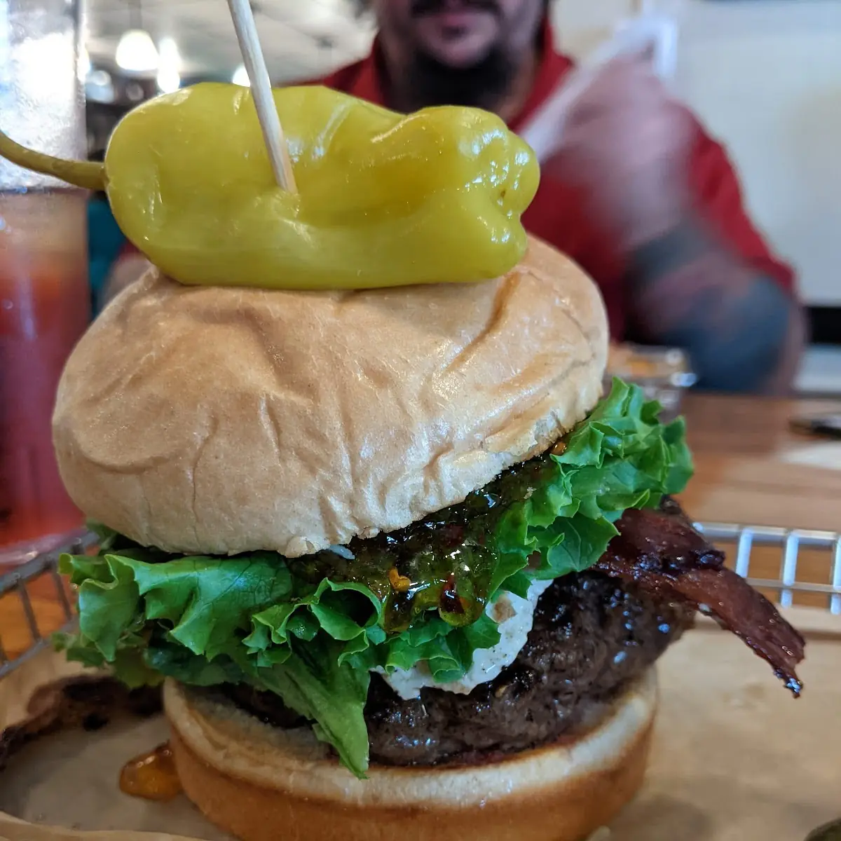 Spicy Goat Cheese Burger w Chips