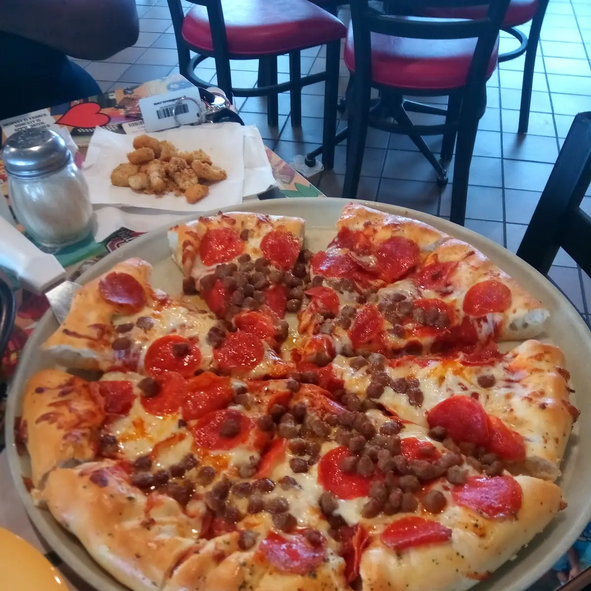 Stuffed Crust Pepperoni and Sausage Pizza
