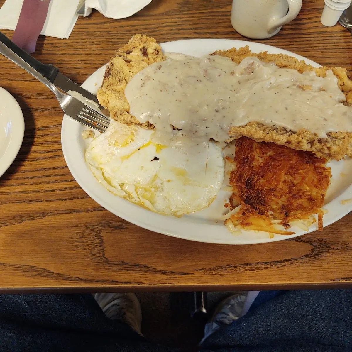 Chicken Fried Steak and Eggs Biscuits and Gravy