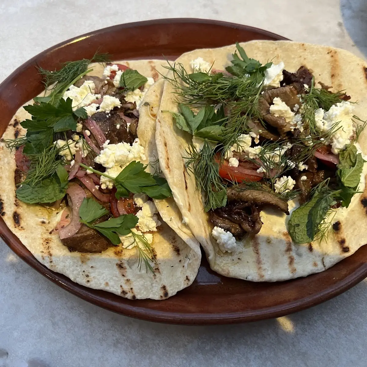 Open Faced Lamb Pita