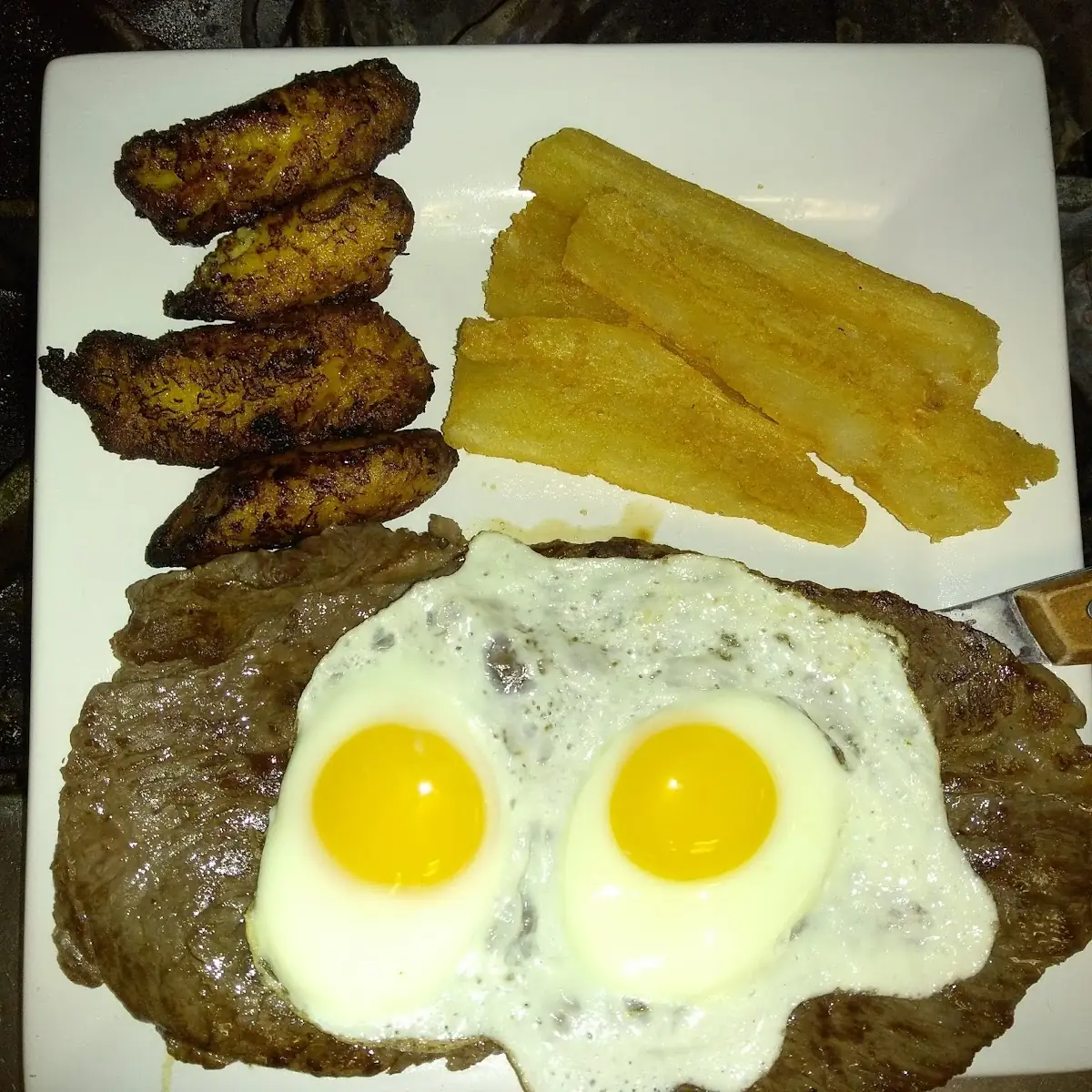 Breaded Steak with Fried Eges