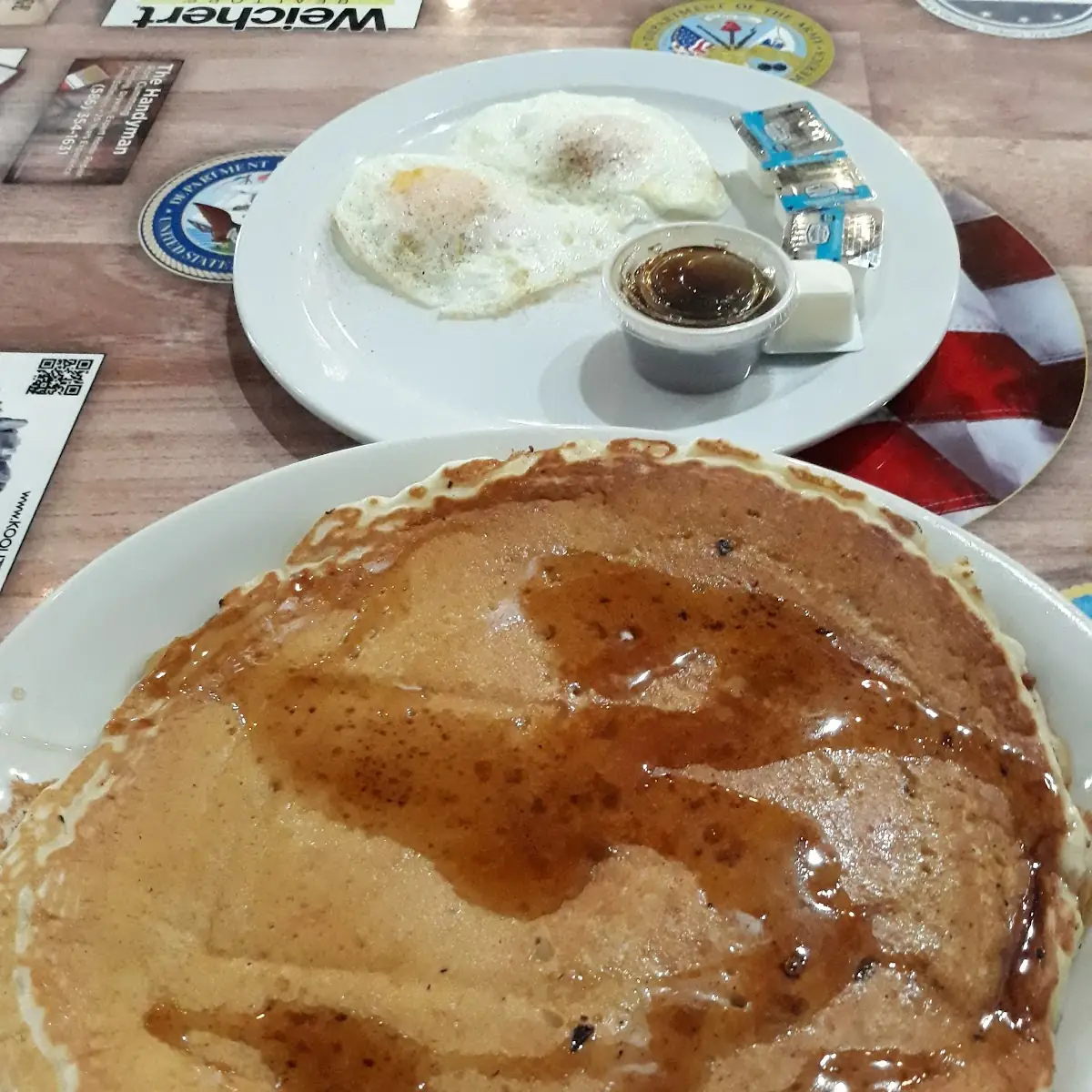 Pancake with Bacon Sausage Ham Inside