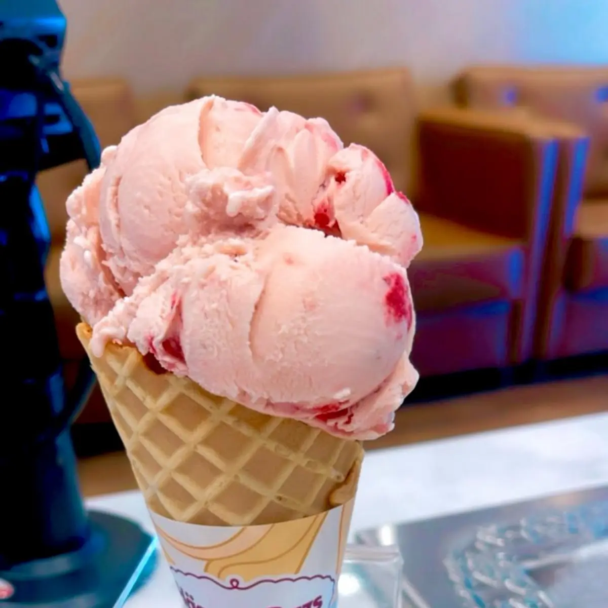Strawberry Ice Cream in a Cone