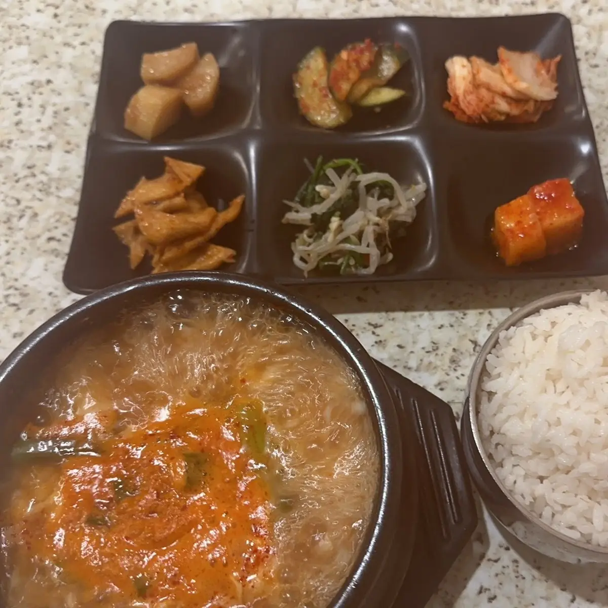 Spicy Beef Soup with Sides
