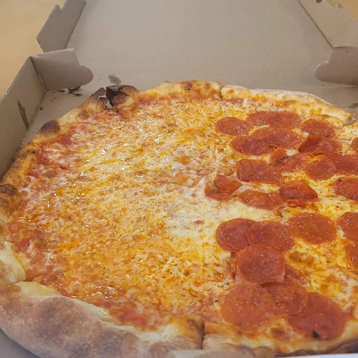 Half Cheese Half Pepperoni Pizza