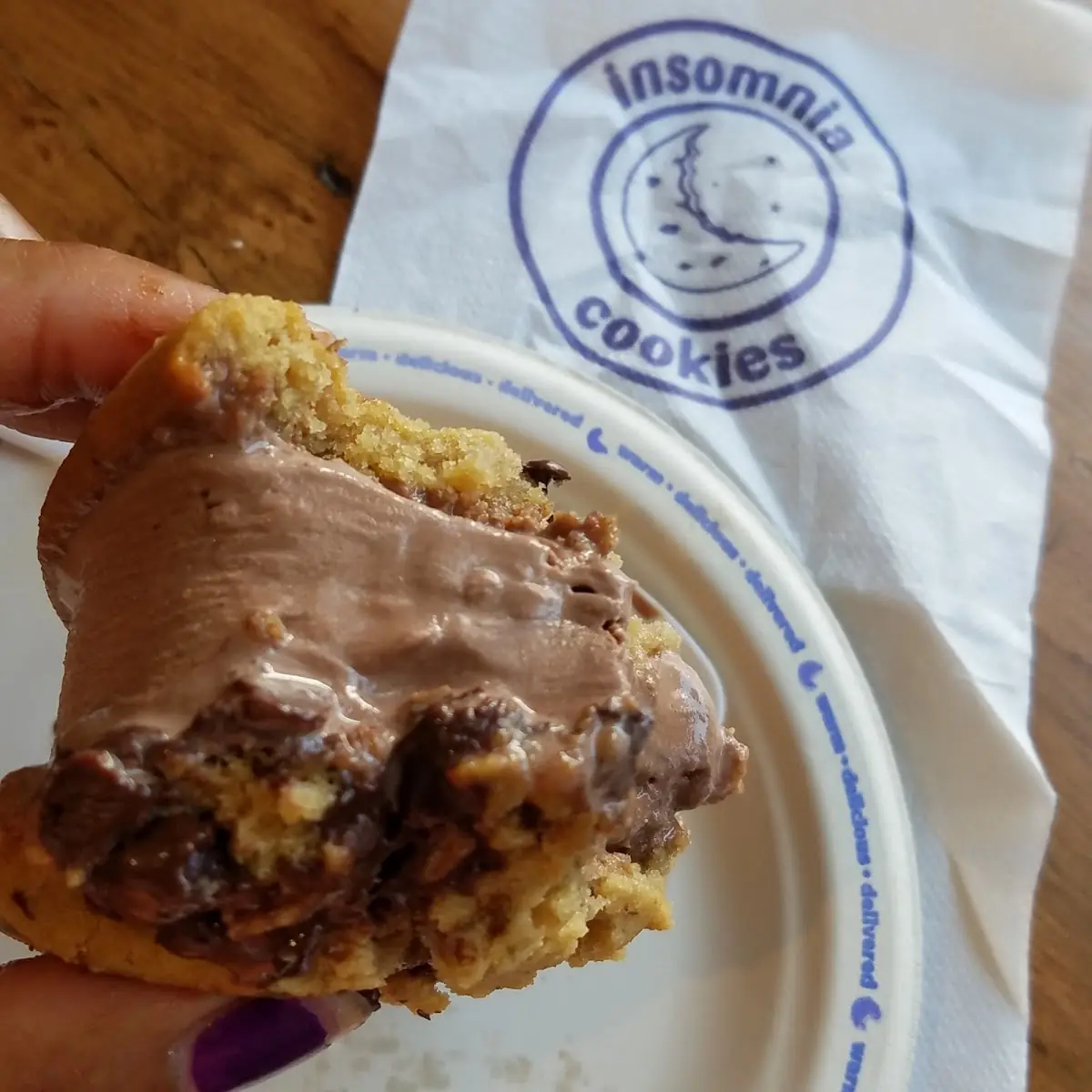 Chocolate Chip Cookiewich with Chocolate Ice Cream